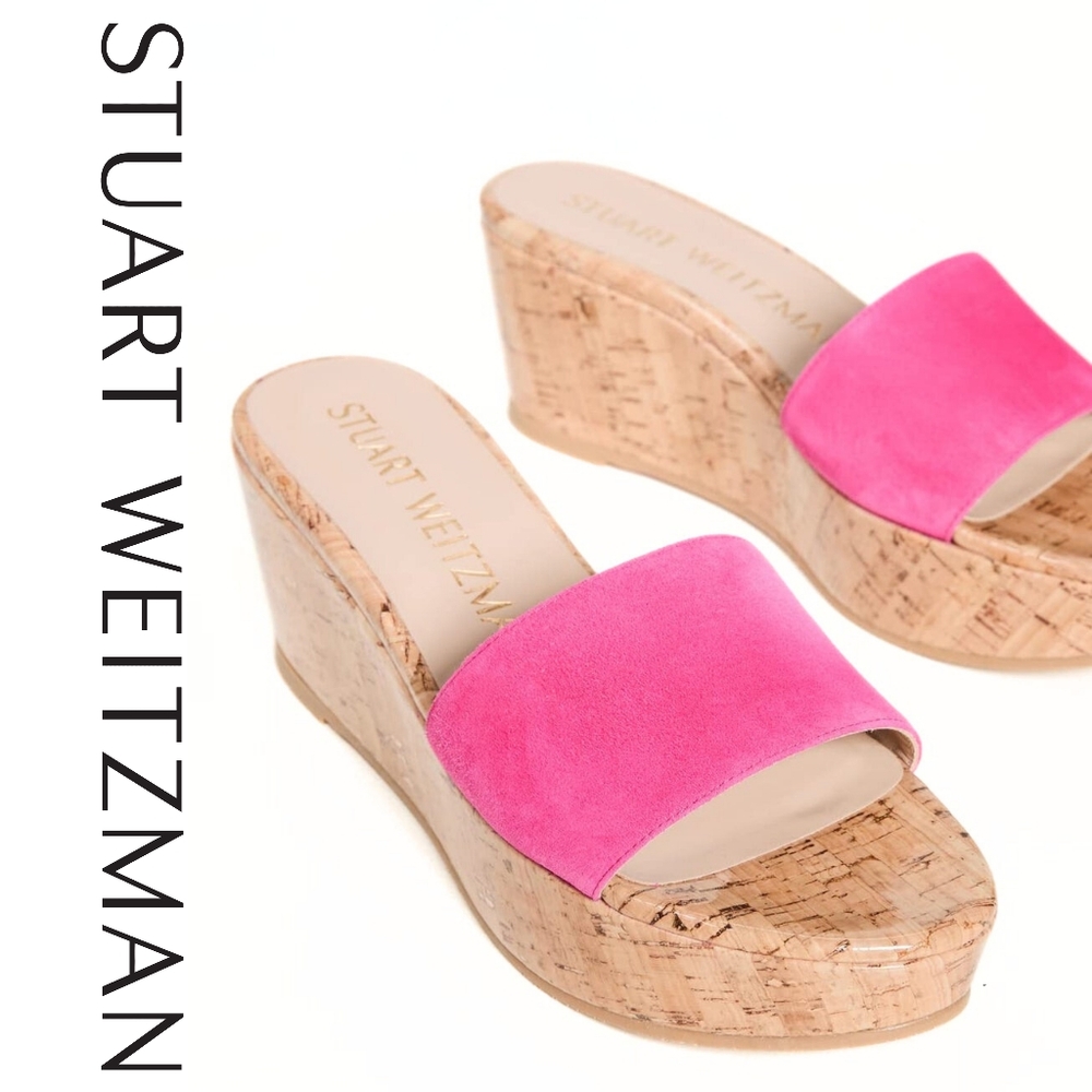 Stuart Weitzman Summer Wedge Magenta Size 6 B - Picture 4 of 5